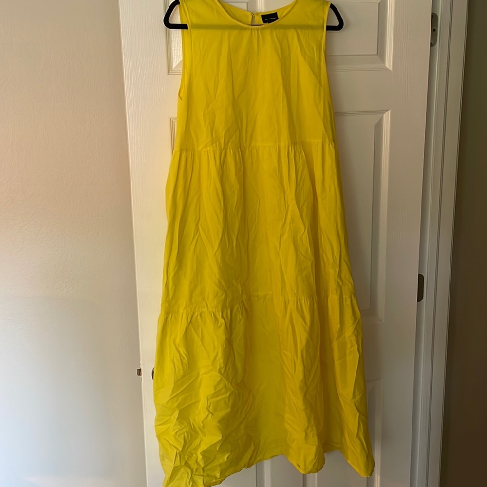 Who What Wear Tiered Yellow Maxi Dress Size XL